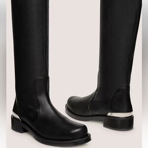 NWT Stuart Weitzman & Dust Bag Mercer Bold Sw Logo Slouch Boots $950